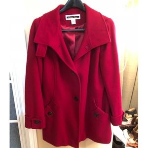 Kristen Blake Wool Blend Hot Red Fitted Jacket